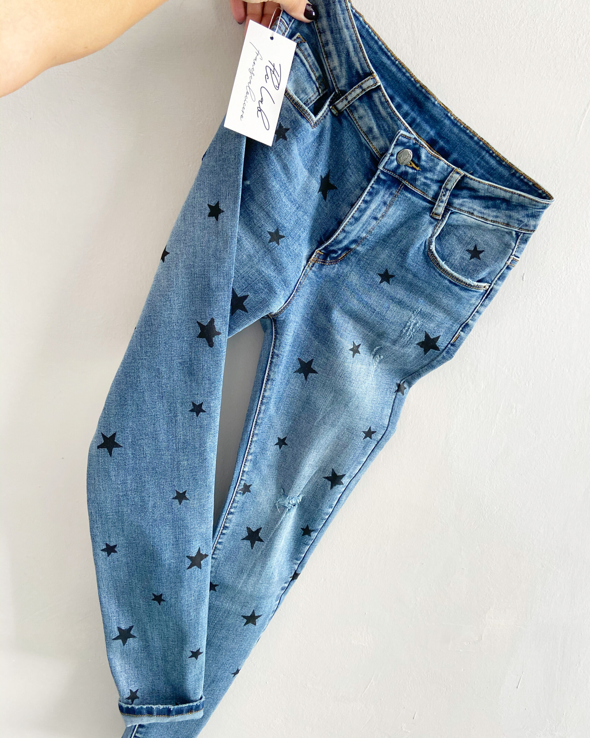 Jeans skinny stelline FLC - stelle dipinte a mano FLCLab Store